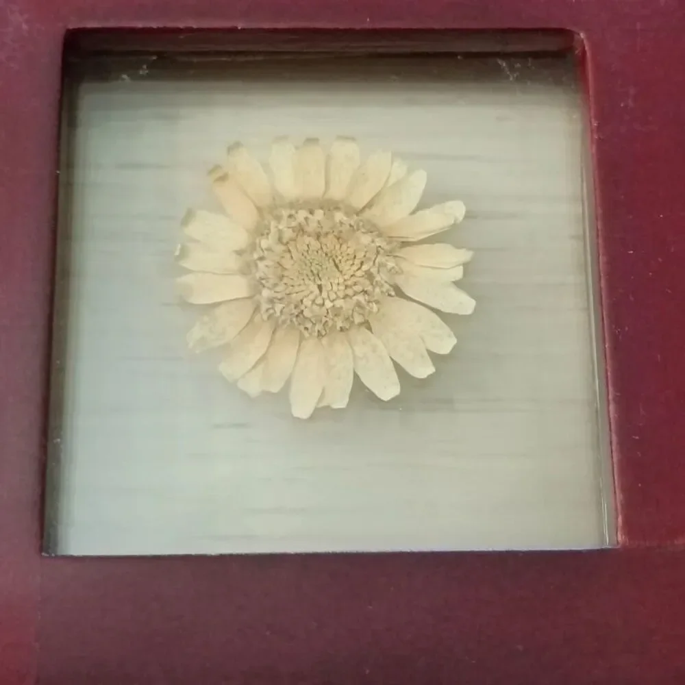 Vintage Kenrich Wood Works Collection Dried Flowers Wood Picture Frame